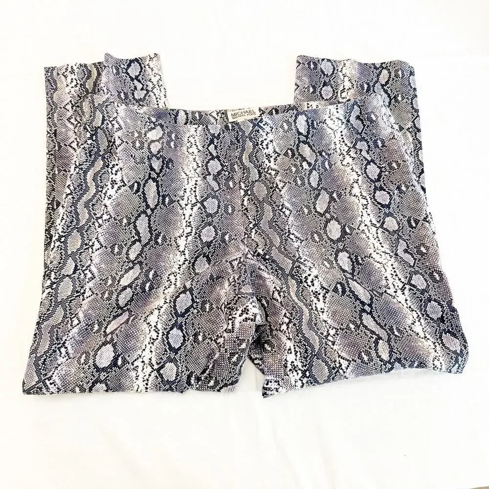 Michael Kors Snakeprint Patterned Straight Leg Pants Size 16